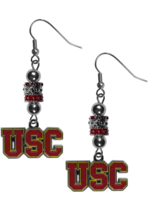 Euro Bead Earrings USC Trojans Womens Earrings - Grey