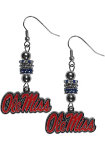 Ole Miss Rebels Euro Bead Earrings Womens Earrings