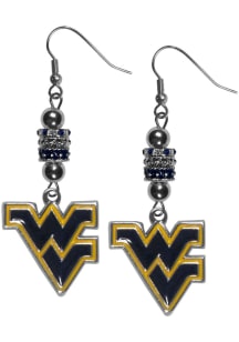 West Virginia Mountaineers Euro Bead Earrings Womens Earrings