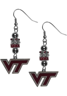 Virginia Tech Hokies Euro Bead Earrings Womens Earrings