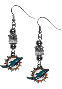 Miami Dolphins Euro Bead Earrings Womens Earrings