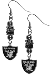 Las Vegas Raiders Euro Bead Earrings Womens Earrings