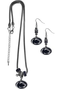 2 Piece Euro Bead Penn State Nittany Lions Womens Earrings - Grey