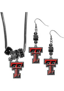Texas Tech Red Raiders 2 Piece Euro Bead Womens Earrings
