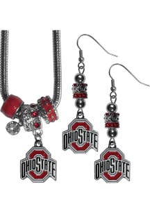 Ohio State Buckeyes 2 Piece Euro Bead Womens Earrings