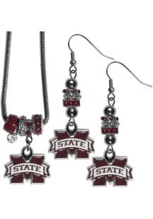 Mississippi State Bulldogs 2 Piece Euro Bead Womens Earrings