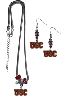 2 Piece Euro Bead USC Trojans Womens Earrings - Grey