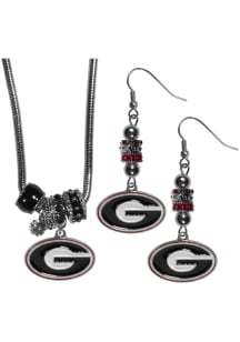 Georgia Bulldogs 2 Piece Euro Bead Womens Earrings
