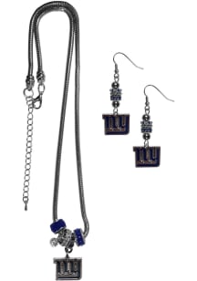 New York Giants 2 Piece Euro Bead Womens Earrings