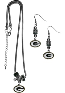 Green Bay Packers 2 Piece Euro Bead Womens Earrings