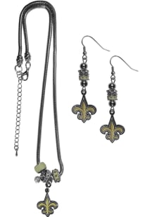 New Orleans Saints 2 Piece Euro Bead Womens Earrings