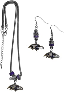 Baltimore Ravens 2 Piece Euro Bead Womens Earrings