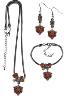 Chicago Bears 3 Piece Euro Bead Womens Earrings