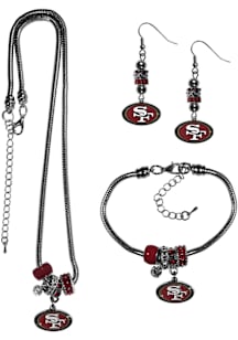 San Francisco 49ers 3 Piece Euro Bead Womens Earrings