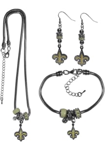 New Orleans Saints 3 Piece Euro Bead Womens Earrings