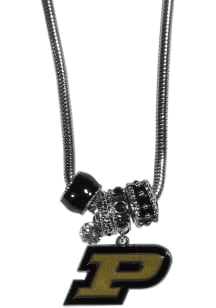 Euro Bead Purdue Boilermakers Womens Necklace - Grey