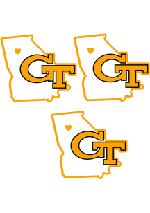 GA Tech Yellow Jackets Home State Auto Decal - White