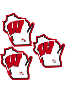 Wisconsin Badgers Home State Auto Decal - White