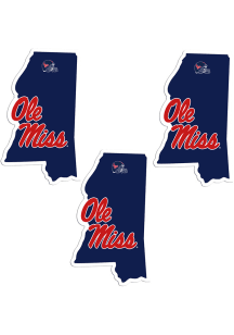 Ole Miss Rebels Home State Auto Decal - White