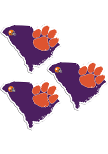 Clemson Tigers Home State Auto Decal - White