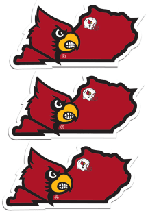 Louisville Cardinals Home State Auto Decal - White