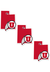Utah Utes Home State Auto Decal - White