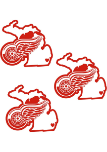Detroit Red Wings Home State Auto Decal - White