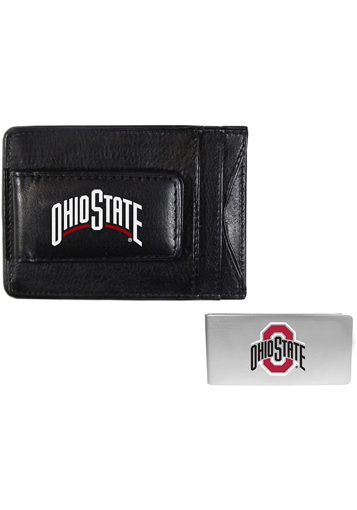 Ohio State Buckeyes Leather w Money Clip Mens Bifold Wallet