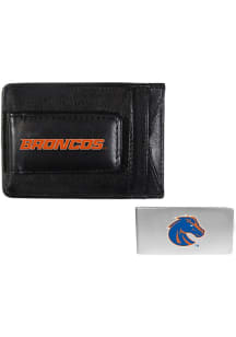 Boise State Broncos Leather w Money Clip Mens Bifold Wallet