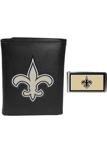 New Orleans Saints Leather Mens Money Clip