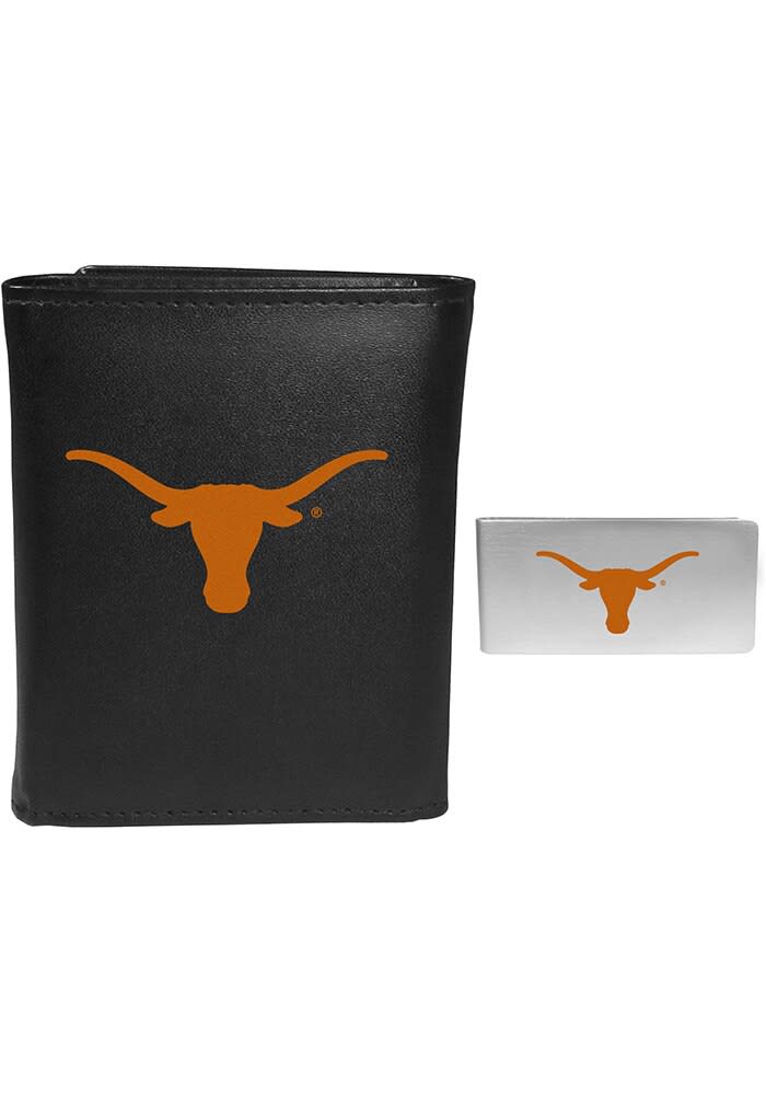 NCAA Texas Longhorns Leather Wallet With Money Clip - Slim Card Holder