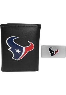 Houston Texans Leather Mens Trifold Wallet