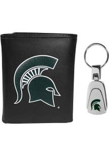 Michigan State Spartans Leather W Key Chain Mens Trifold Wallet