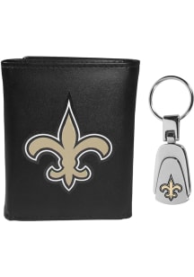 New Orleans Saints Leather Mens Trifold Wallet