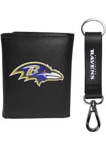 Baltimore Ravens Leather Mens Trifold Wallet