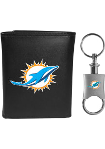 Miami Dolphins Leather Mens Trifold Wallet