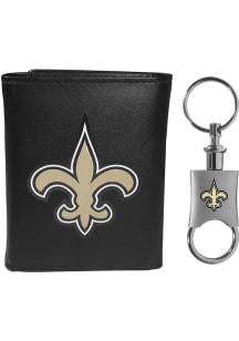 New Orleans Saints Leather Mens Trifold Wallet