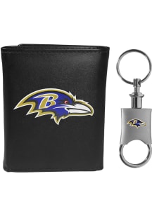 Baltimore Ravens Leather Mens Trifold Wallet
