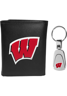 Wisconsin Badgers Key Chain Mens Trifold Wallet
