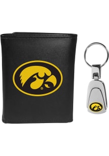 Key Chain Iowa Hawkeyes Mens Trifold Wallet - Black