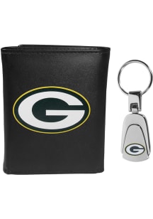 Green Bay Packers Key Chain Mens Trifold Wallet