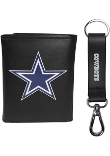 Dallas Cowboys Leather Key Chain Mens Trifold Wallet