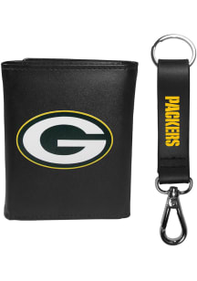 Green Bay Packers Key Chain Mens Trifold Wallet