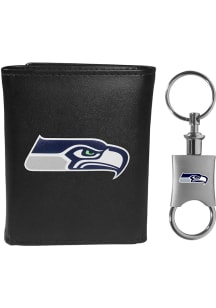 Seattle Seahawks Key Chain Mens Trifold Wallet