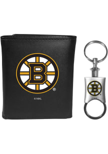Boston Bruins Key Chain Mens Trifold Wallet