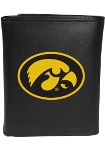 Large Logo Iowa Hawkeyes Mens Trifold Wallet - Black
