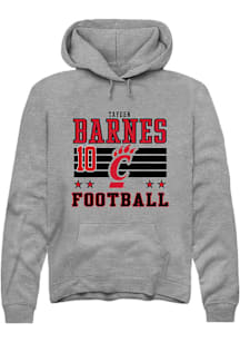 Tayden Barnes Cincinnati Bearcats Mens Grey Football NIL Striped Player Hood