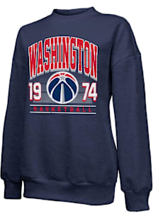 Washington Wizards Womens Navy Blue Oversized Crew Sweatshirt