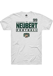 Ty Neubert Ohio Bobcats White Football NIL Stacked Box Short Sleeve Player T Shirt