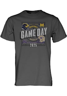 Michigan Wolverines Football vs Washington Huskies Short Sleeve T Shirt - Black